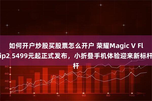 如何开户炒股买股票怎么开户 荣耀Magic V Flip2 5499元起正式发布，小折叠手机体验迎来新标杆