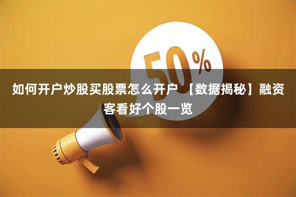 如何开户炒股买股票怎么开户 【数据揭秘】融资客看好个股一览